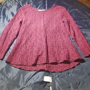 Scrunched long sleeve cotton dress shirt